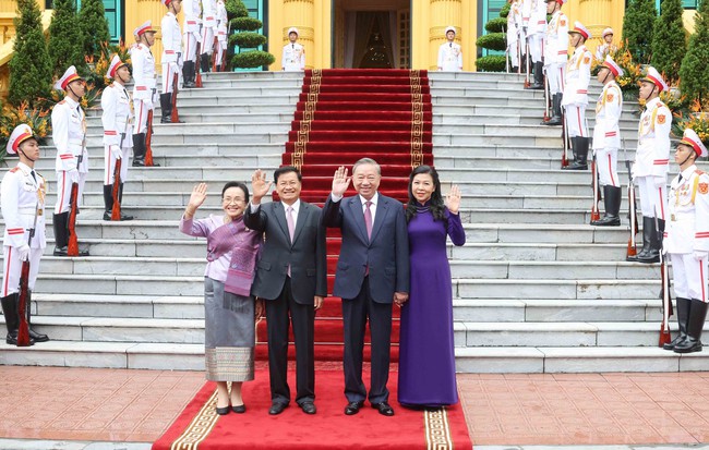 Tổng Bí thư, Chủ tịch nước Tô Lâm chủ trì Lễ đón Tổng Bí thư, Chủ tịch nước Lào Thongloun Sisoulith - Ảnh 4.